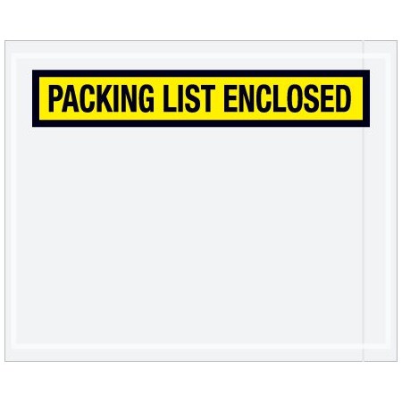Bsc Preferred 4-1/2 x 5-1/2'' Yellow Panel-Face ''Packing List Enclosed'' Envelopes, 1000PK BUY00024580